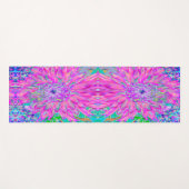 ピンクカッコいいブルーとパープルダアートリア開花 ヨガマット (正面(横))