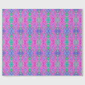 ピンクカッコいいブルーとパープルダアートリア開花 ラッピングペーパー (フラット)