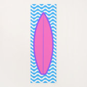 ピンクカッコいいブルーウェーブサーフィンヨガマット ヨガマット (裏面)