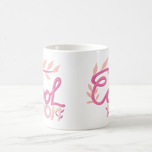 ピンクカッコいいマママハンドレタリング母の日 コーヒーマグカップ (中央)