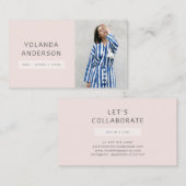 ピンクカッコいいモダンファッションスタイリスト俳優モデル写真 名刺 (正面/裏面)