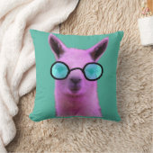 ピンクカッコいいラマ！クッション装飾用クッション クッション (ブランケット)