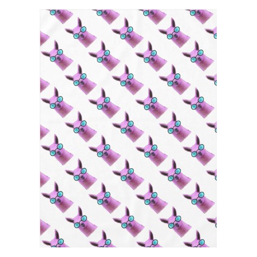 ピンクカッコいいラマ！ テーブルクロス (正面)