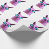 ピンクカッコいいラマ! ラッピングペーパー (角)