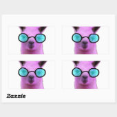 ピンクカッコいいラマ！ 長方形シール (シート)