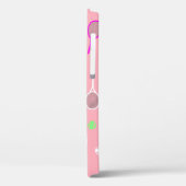 ピンクカッコいいレトロラケット模様テニス選手 Case-Mate iPhoneケース (裏面 / 左)