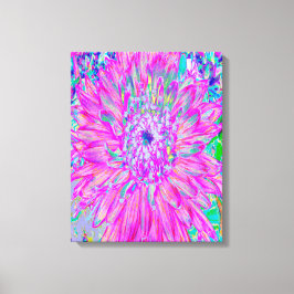 ピンクカッコいい、ブルー、パープルサボテンのダリア爆発 キャンバスプリント