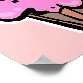 ピンクカップケーキさくらんぼ ポスター (角)