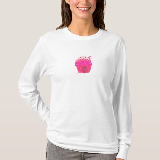 ピンクカップケーキの家 Tシャツ (正面)