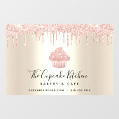 ピンクカップケーキグリッタードリップスペストリーシェフベーカリー金ゴールド ウィンドウサイン (シート)