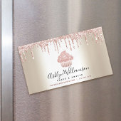 ピンクカップケーキグリッタードリップスペストリーシェフベーカリー金ゴールド マグネット名刺