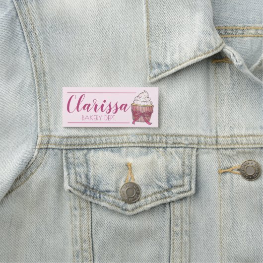 ピンクカップケーキショップケーキベーカリーパティシシェフカフェ 名札 (インサイチュ)