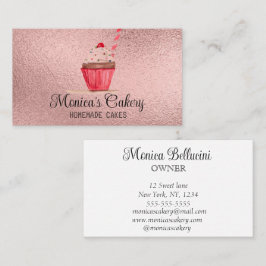 ピンクカップケーキスイートケーキベークズ自家製ベーカリー部 名刺