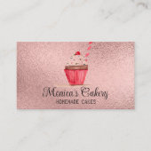 ピンクカップケーキスイートケーキベークズ自家製ベーカリー部 名刺 (正面)