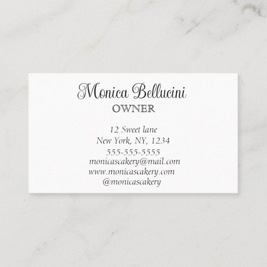 ピンクカップケーキスイートケーキベークズ自家製ベーカリー 名刺 (裏面)