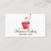 ピンクカップケーキスイートケーキベークズ自家製ベーカリー 名刺 (正面)