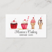 ピンクカップケーキスイートケーキベークズ自家製ベーカリー 名刺 (正面)