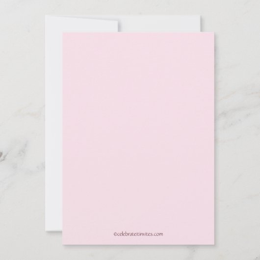 ピンクカップケーキフォト誕生日招待状 招待状 (裏面)