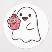 ピンクカップケーキブステッカー ラベル (デザイン1)