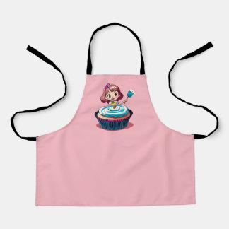 ピンクカップケーキプリンセス エプロン