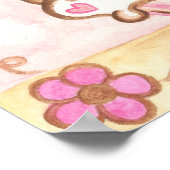 ピンクカップケーキベーカリーキッチンウォールアートポスターデコール ポスター (角)