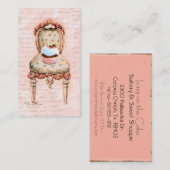 ピンクカップケーキベーカリービジネスプロファイルカード 名刺 (正面/裏面)