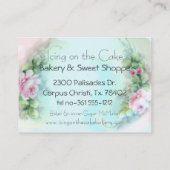 ピンクカップケーキベーカリービジネスプロファイルカード 名刺 (裏面)