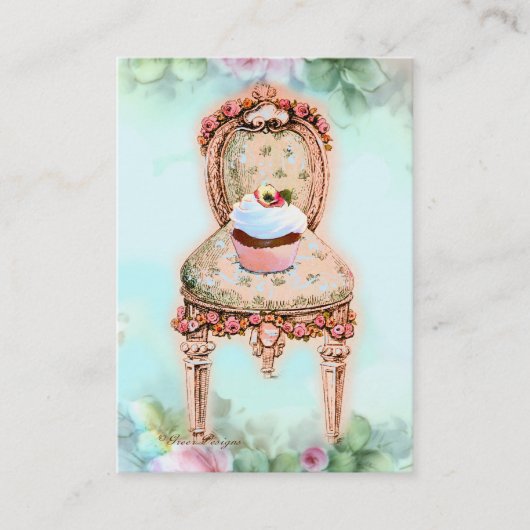 ピンクカップケーキベーカリービジネスプロファイルカード 名刺 (正面)