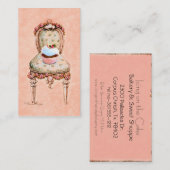 ピンクカップケーキベーカリービジネスプロファイルカード 名刺 (正面/裏面)