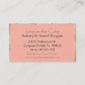 ピンクカップケーキベーカリービジネスプロファイルカード 名刺 (裏面)