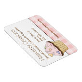 ピンクカップケーキベーカリー名刺マグネット マグネット (右側)