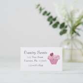 ピンクカップケーキベーカリー名刺 名刺 (スタンド正面)