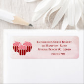 ピンクカップケーキベーカリー差出人住所電話番号l ラベル (インサイチュ)