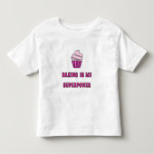 ピンクカップケーキベーキング超電力 トドラーTシャツ (正面)