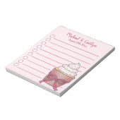 ピンクカップケーキボウスプレッレスベビーブライダルシャワー ノートパッド (回転)