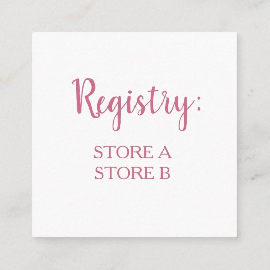 ピンクカップケーキボウフラッ結婚クズブライダルシャワー エンクロージャーカード (裏面)