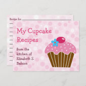 ピンクカップケーキレシピはがき ポストカード (正面/裏面)