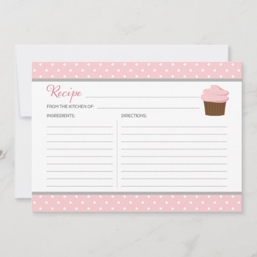 ピンクカップケーキレシピカード (正面)