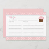 ピンクカップケーキレシピカード (正面/裏面)