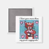 ピンクカップケーキ磁石 マグネット (正面/裏面)