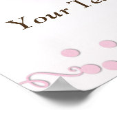 ピンクカップケーキ紙吹雪バースデーパーティーベーカリー ポスター (角)