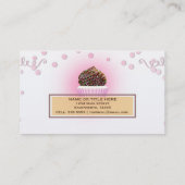 ピンクカップケーキ紙吹雪振りかけるベーカリー 名刺 (裏面)
