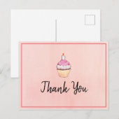 ピンクカップケーキ誕生日ありがとう ポストカード (正面/裏面)
