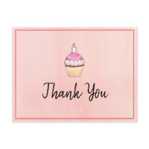 ピンクカップケーキ誕生日ありがとう