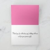 ピンクカップケーキ誕生日サンキューカード カード (内部)