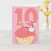 ピンクカップケーキ誕生日 |誕生日カード カード (黄色い花)