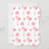 ピンクカップケーキ1st誕生日招待状 招待状 (裏面)