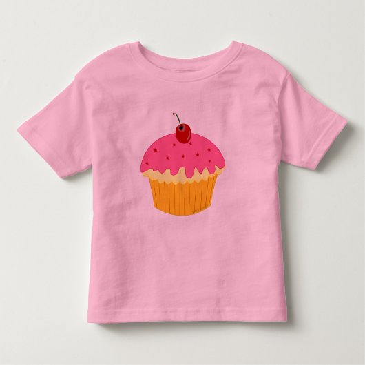 ピンクカップケーキ トドラーTシャツ (正面)