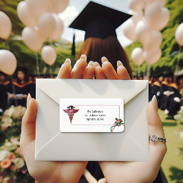 ピンクカドゥセウス聴診器ナース卒業アドレス ラベル