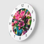 ピンクカニのリンゴの花 ラージ壁時計 (傾斜)